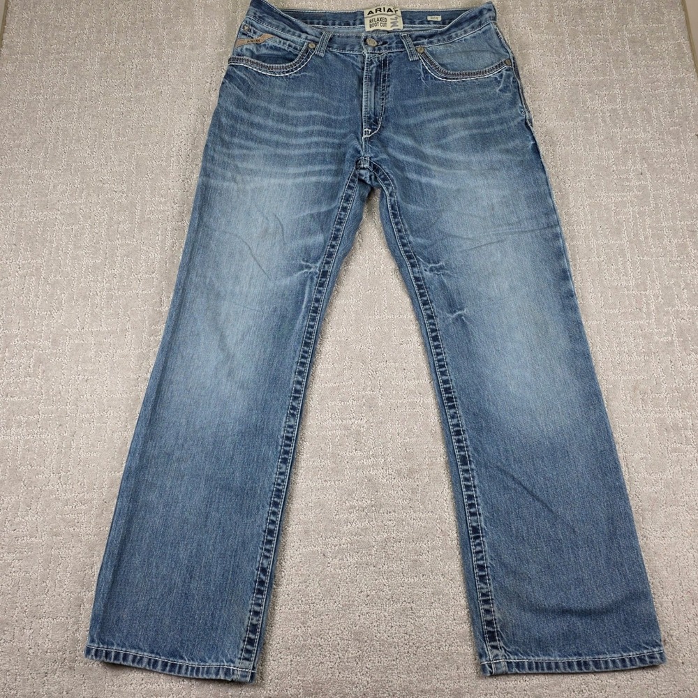 Ariat M4 Coltrane Relaxed Boot Cut Jeans Mens 32x32 Durango Medium Wash Cowboy